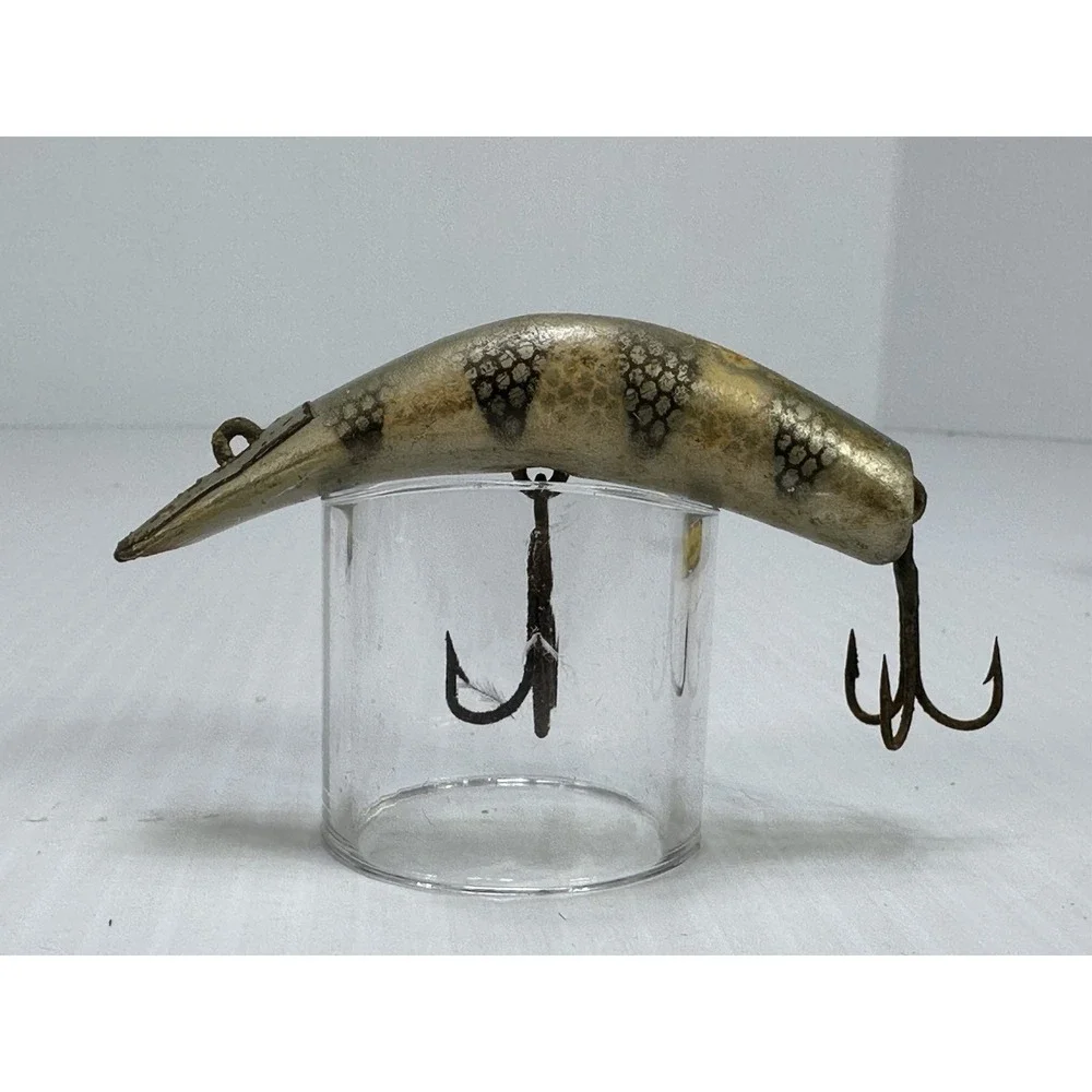 Vintage Kautzky Lazy Ike 3 Wooden Fishing Lure Original Box Is In Ruff Shape